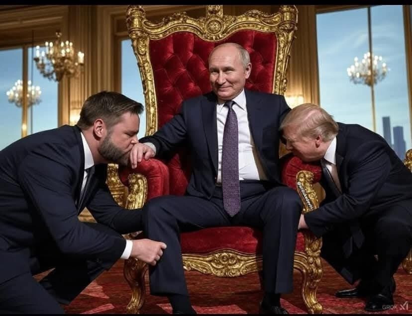 TRUMP & VANCE KISSING PUTIN’S HANDS FRIDGE MAGNET 4.75″ X 3.5″