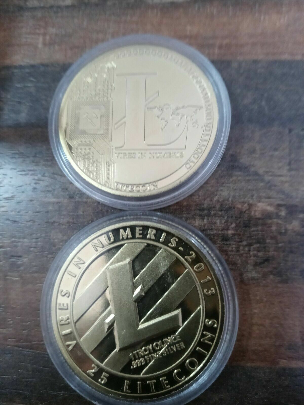 10x Coins Litecoin Iron Plated Collectible Crypto Coin in plastic case