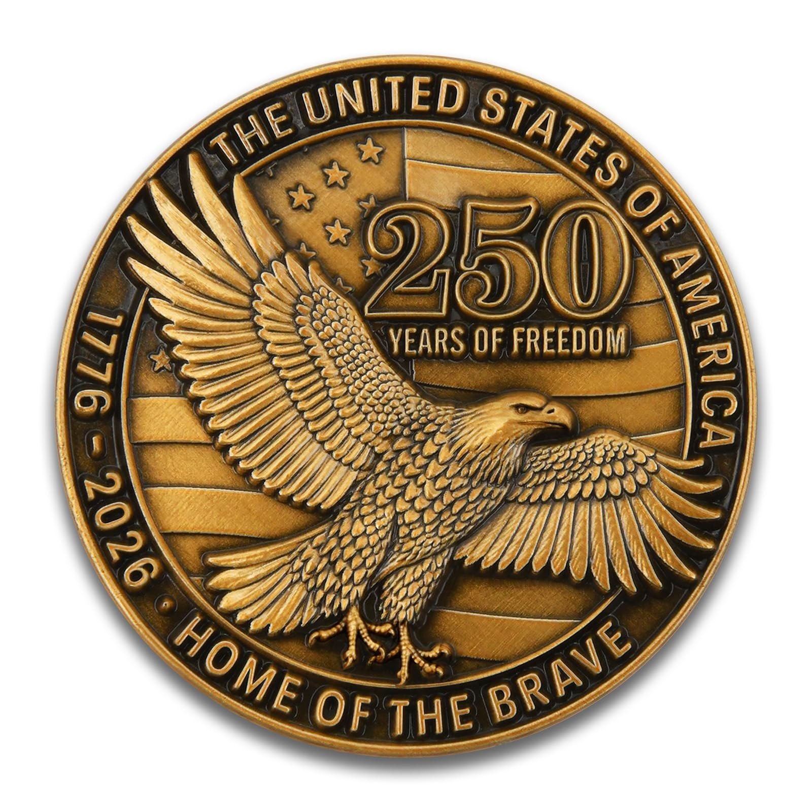 USA 250th Anniversary Commemorative Zinc Alloy Coin – United States of Americ…