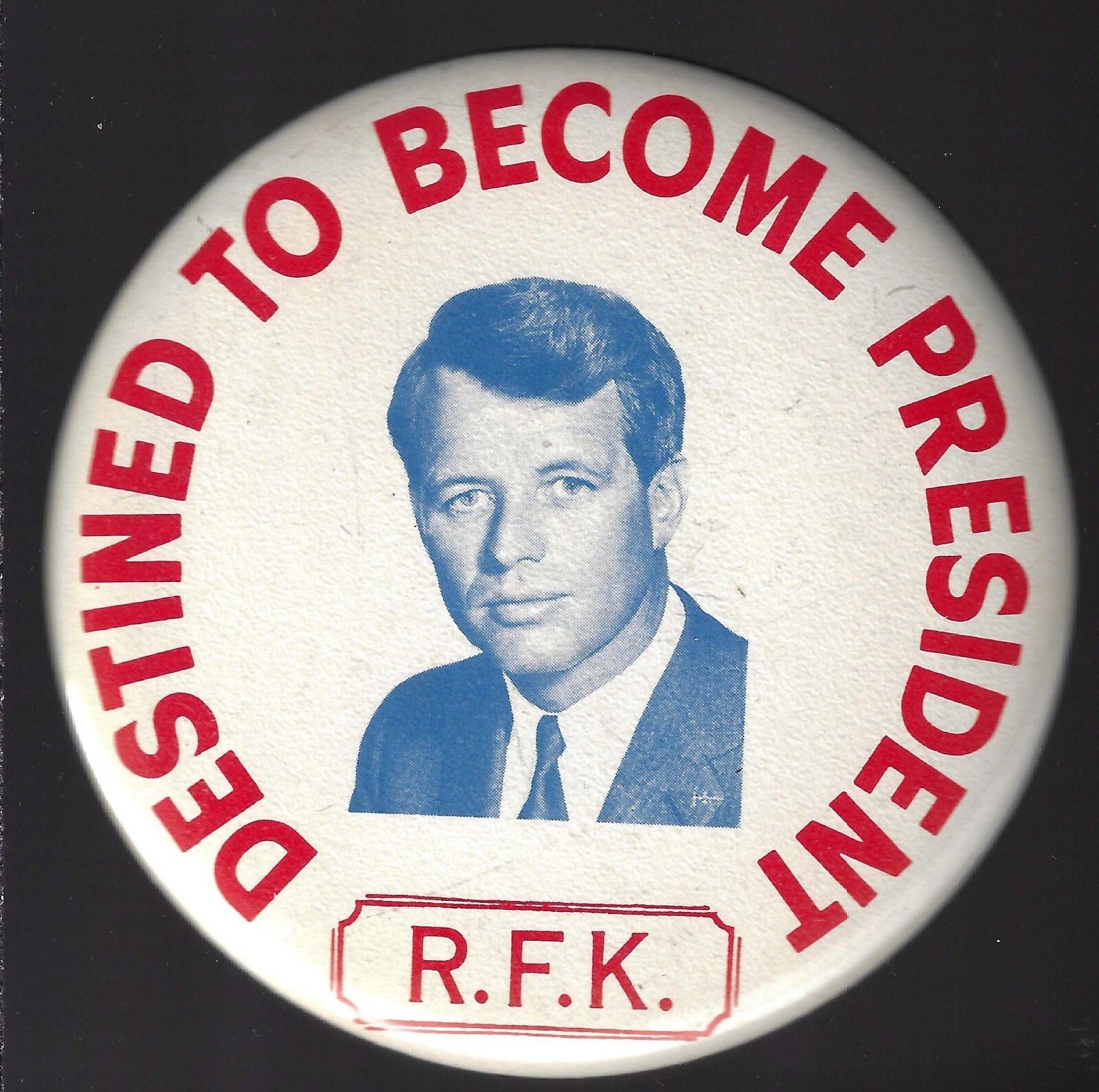 1968 Robt Kennedy Destined To Be President 3.5″ Cello Campaign Mirror Put In Set