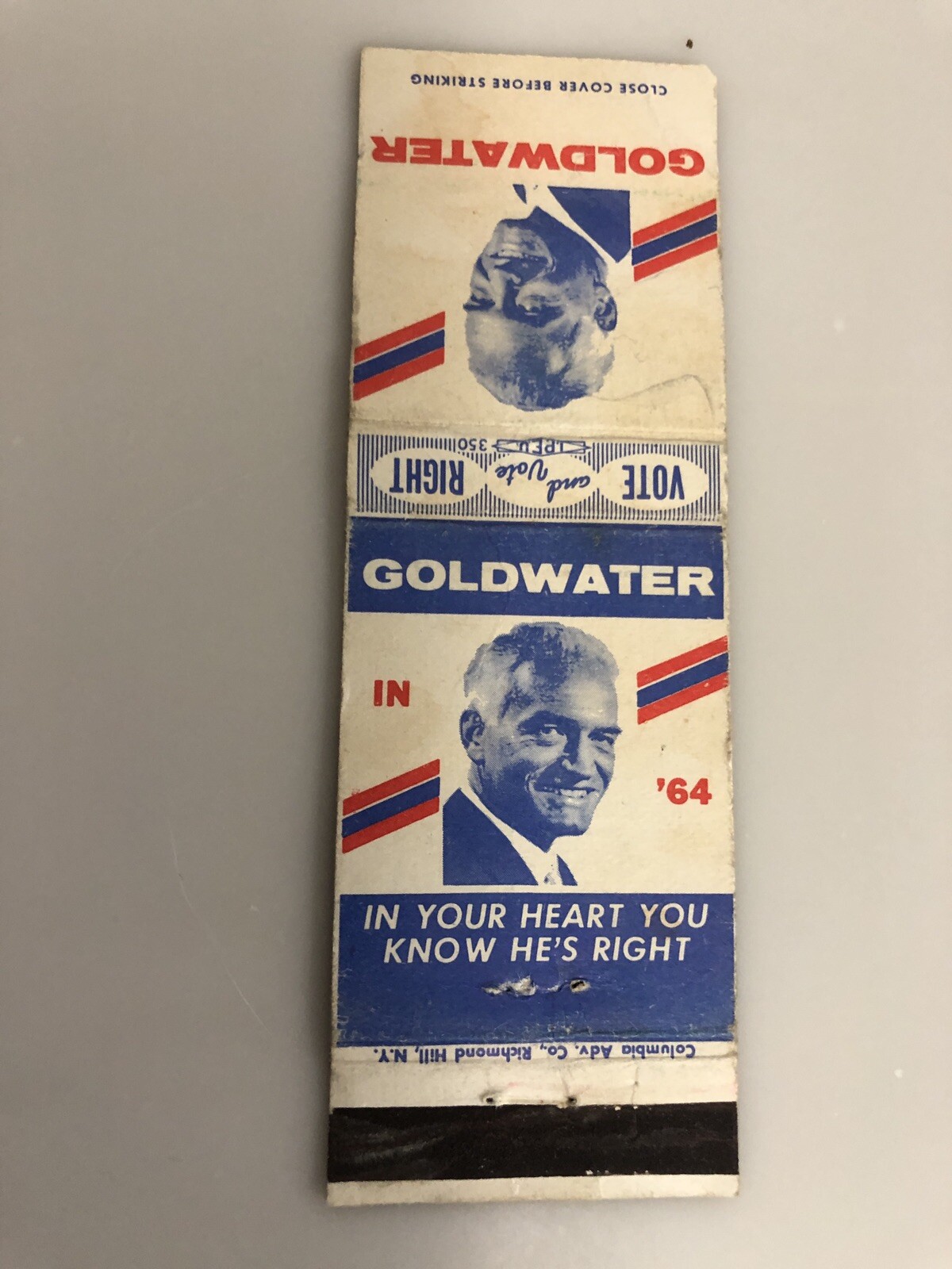 1964 GOLDWATER FOR PRESIDENT MATCH BOOK COVER