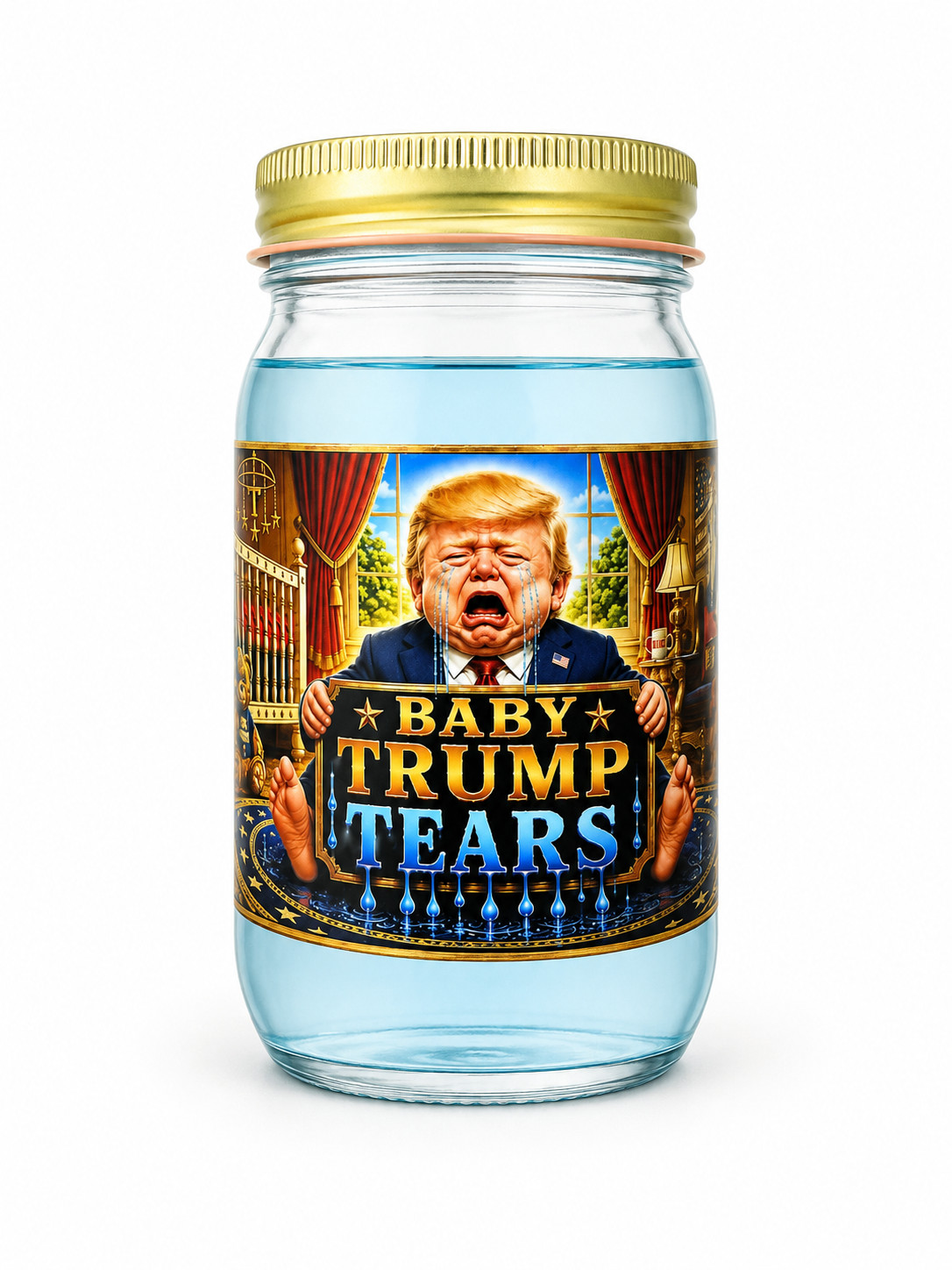 Donald Trump Baby Tears Novelty Jar – Funny Political Gag Gift MAGA Prank New