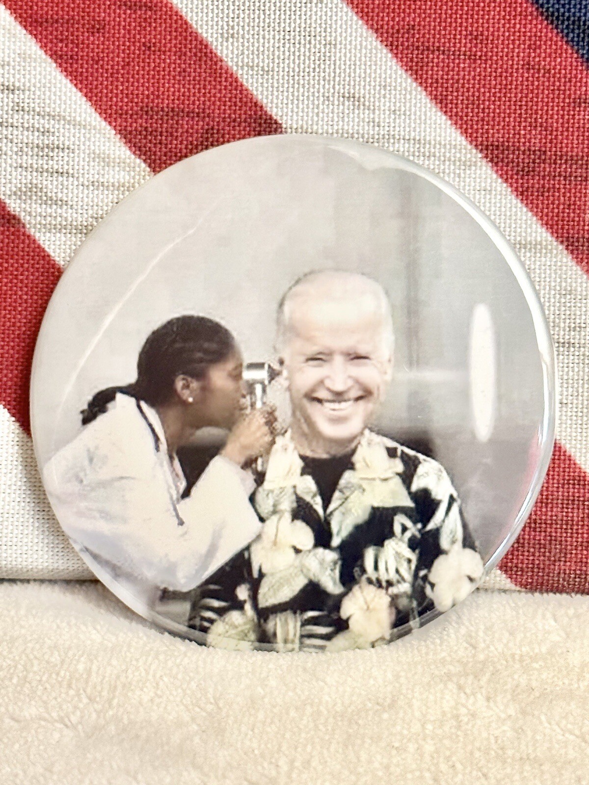 Trump 2024 Anti-Biden Political “Satire” Pin-Back Button – 3″ Round ENDING SOON