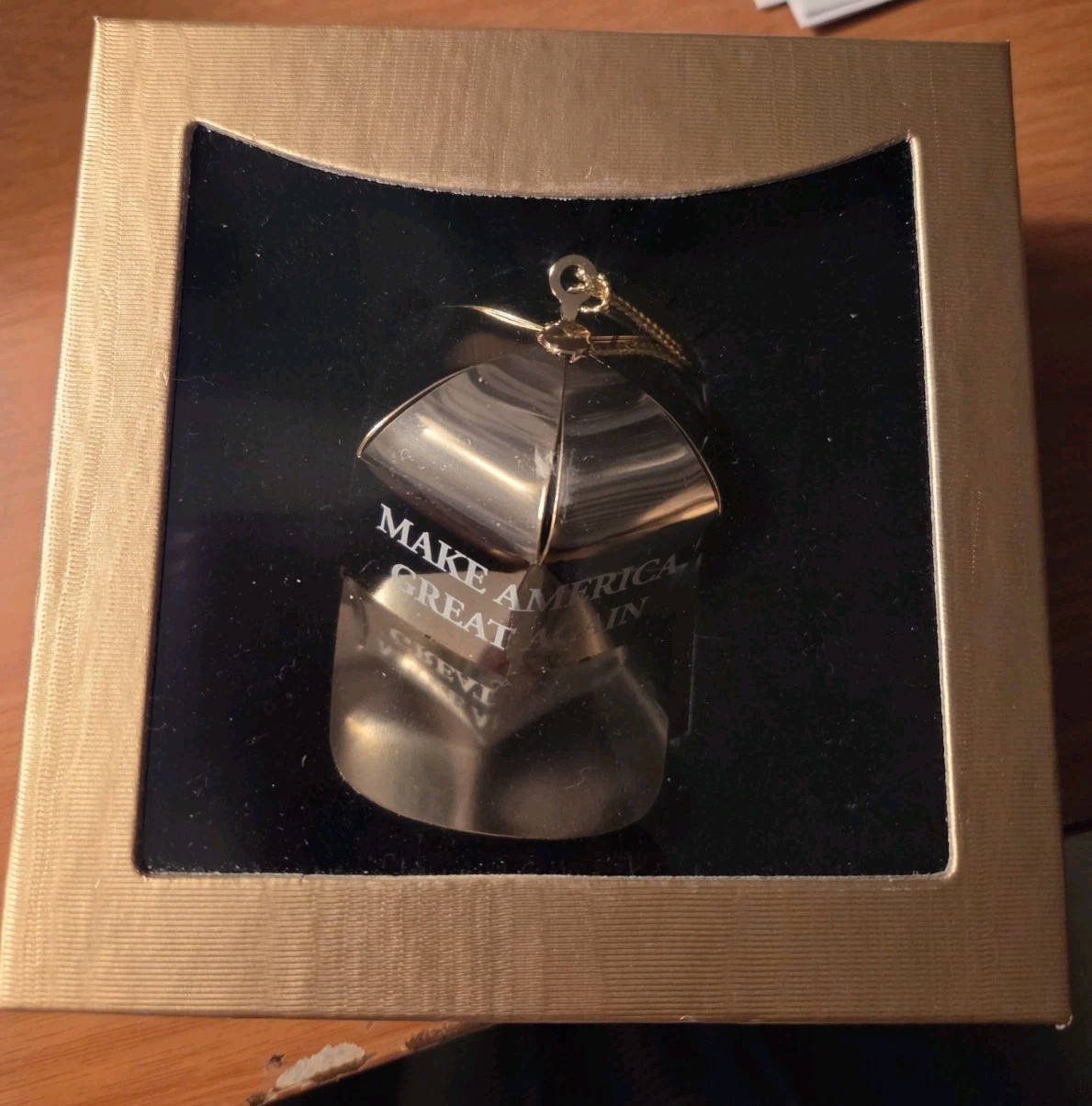 2024 Donald Trump Gold MAGA Hat Christmas Ornament