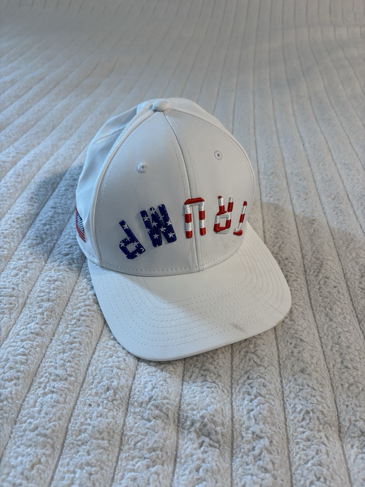 Donald Trump 2024 Campaign Hat Upside Down White American flag patriot