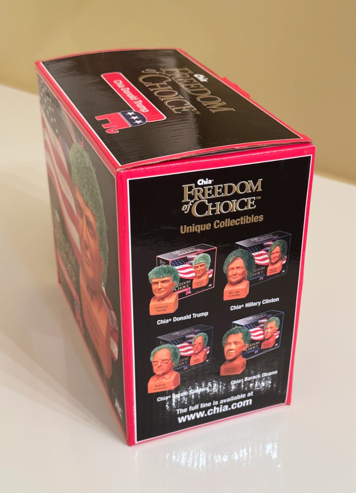 Donald Trump Chia Pet 2019, Freedom of Choice pottery planter, new in box