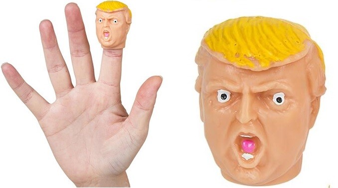 1pc Donald Trump 1.5″ Finger Puppet Squeeze Political Parody Stress Gag Gift Toy
