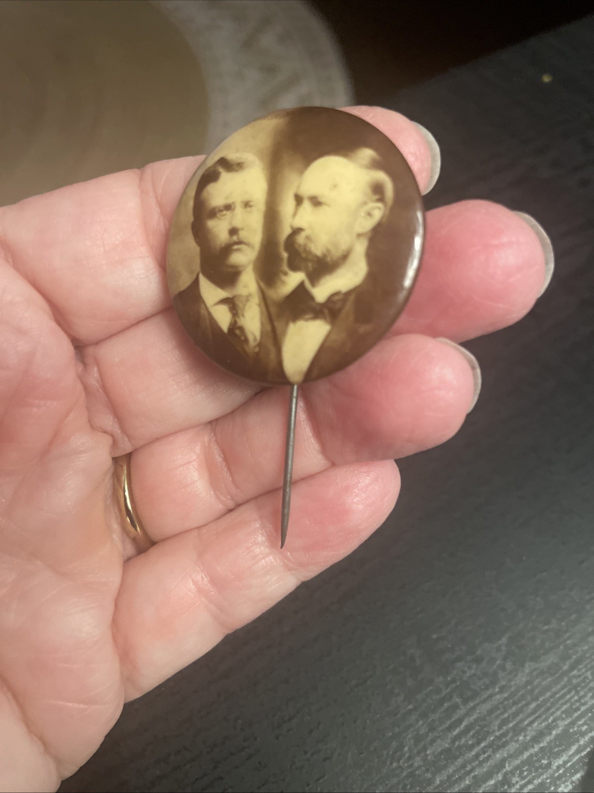 1904 Jugate Roosevelt Fairbanks Campaign Pinback Button Spins