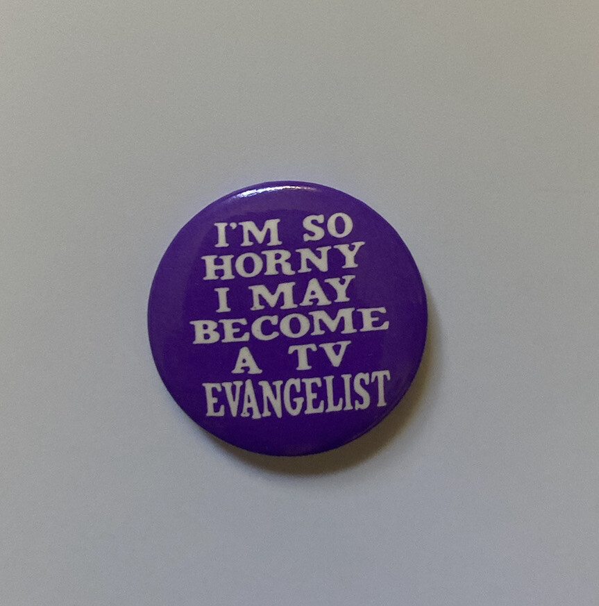 1988 Pin Pat Robertson Jimmy Swaggart TV Evangelist Button Political Campaign