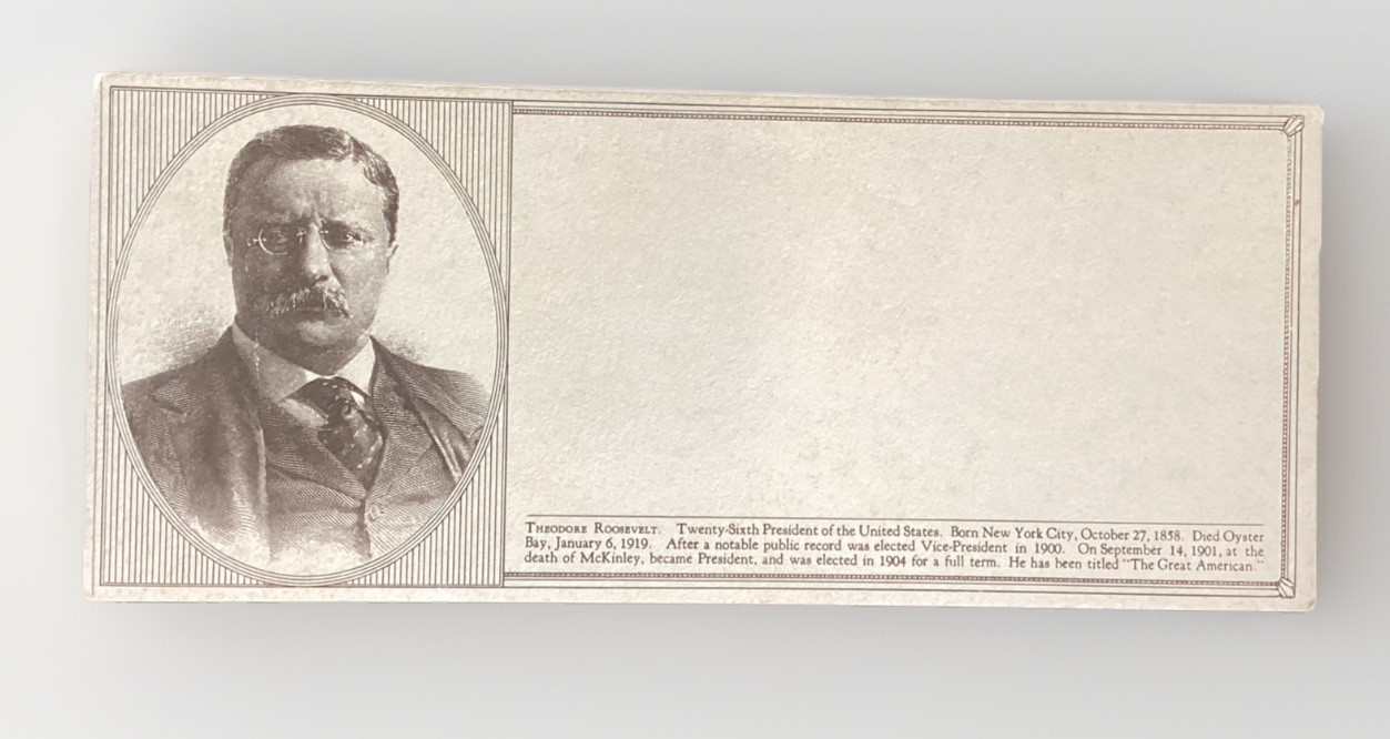 Theodore Roosevelt TR President ink blotter paper campaign political