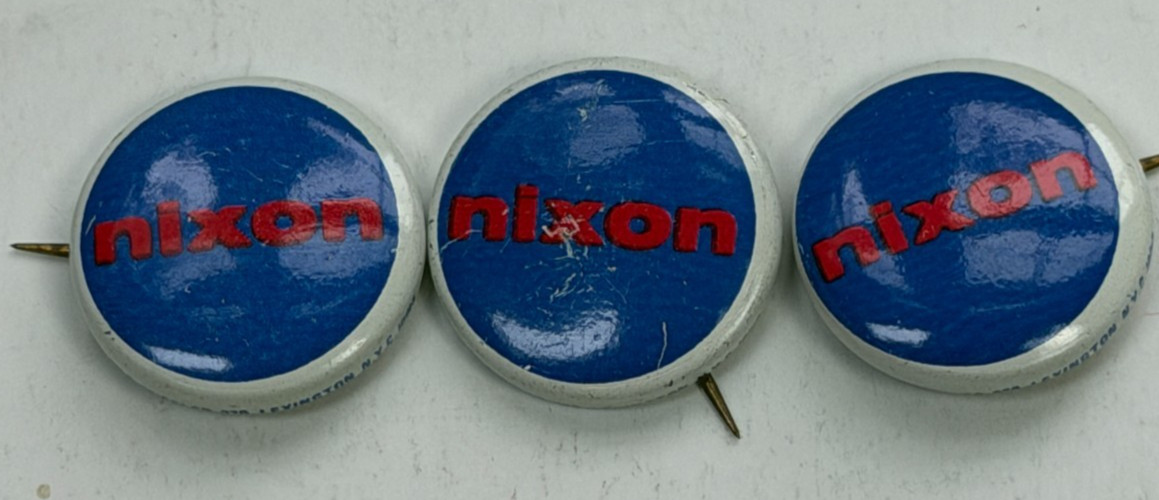 Vintage 1972 Richard Nixon Agnew Campaign Lot Pins Stickers Nixon Now Stamps