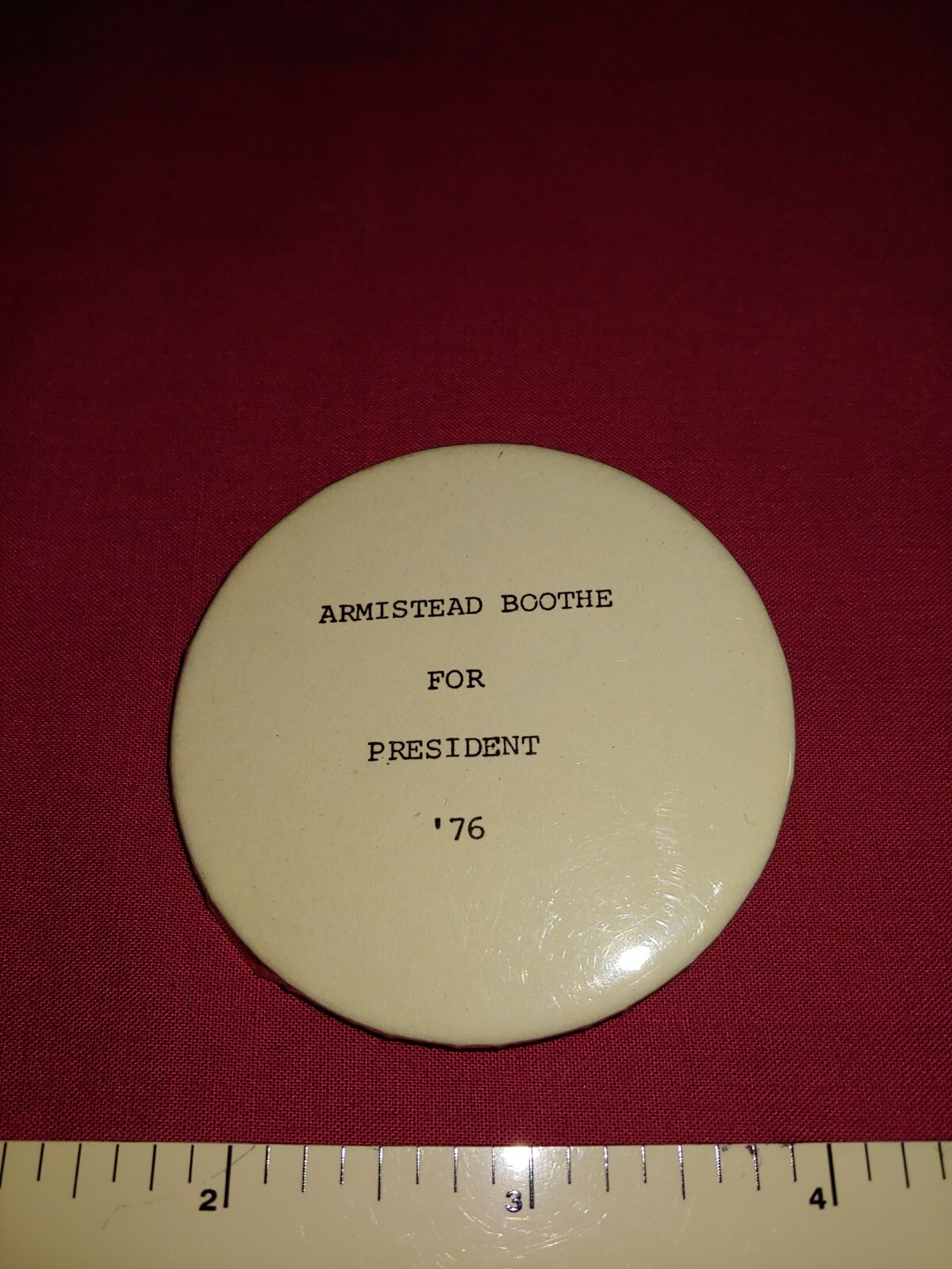 ARMISTEAD BOOTHE VIRGINIA DRAFT 1976 HOPEFUL VS CARTER POLITICAL PINBACK BUTTON
