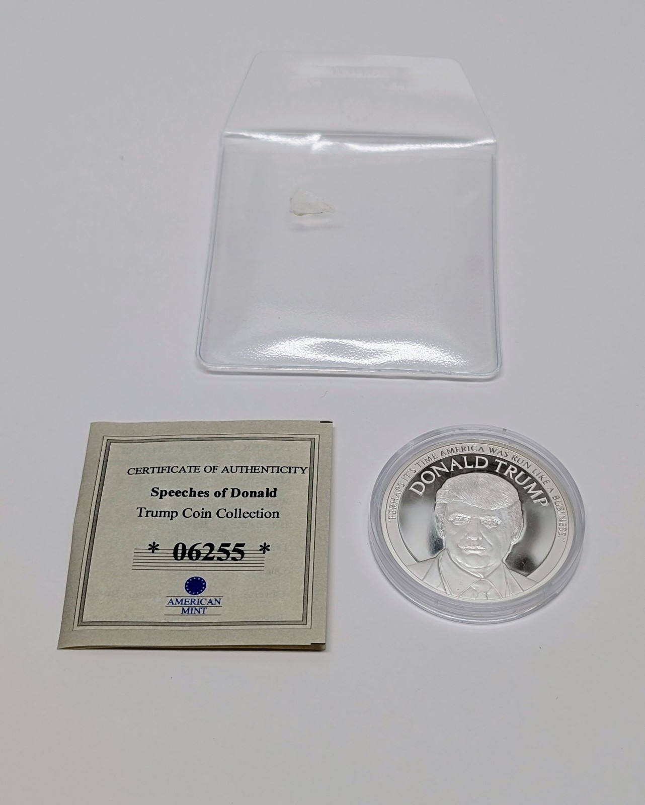 Speeches of DONALD TRUMP Commemorative Silver Coin Collection American Mint COA