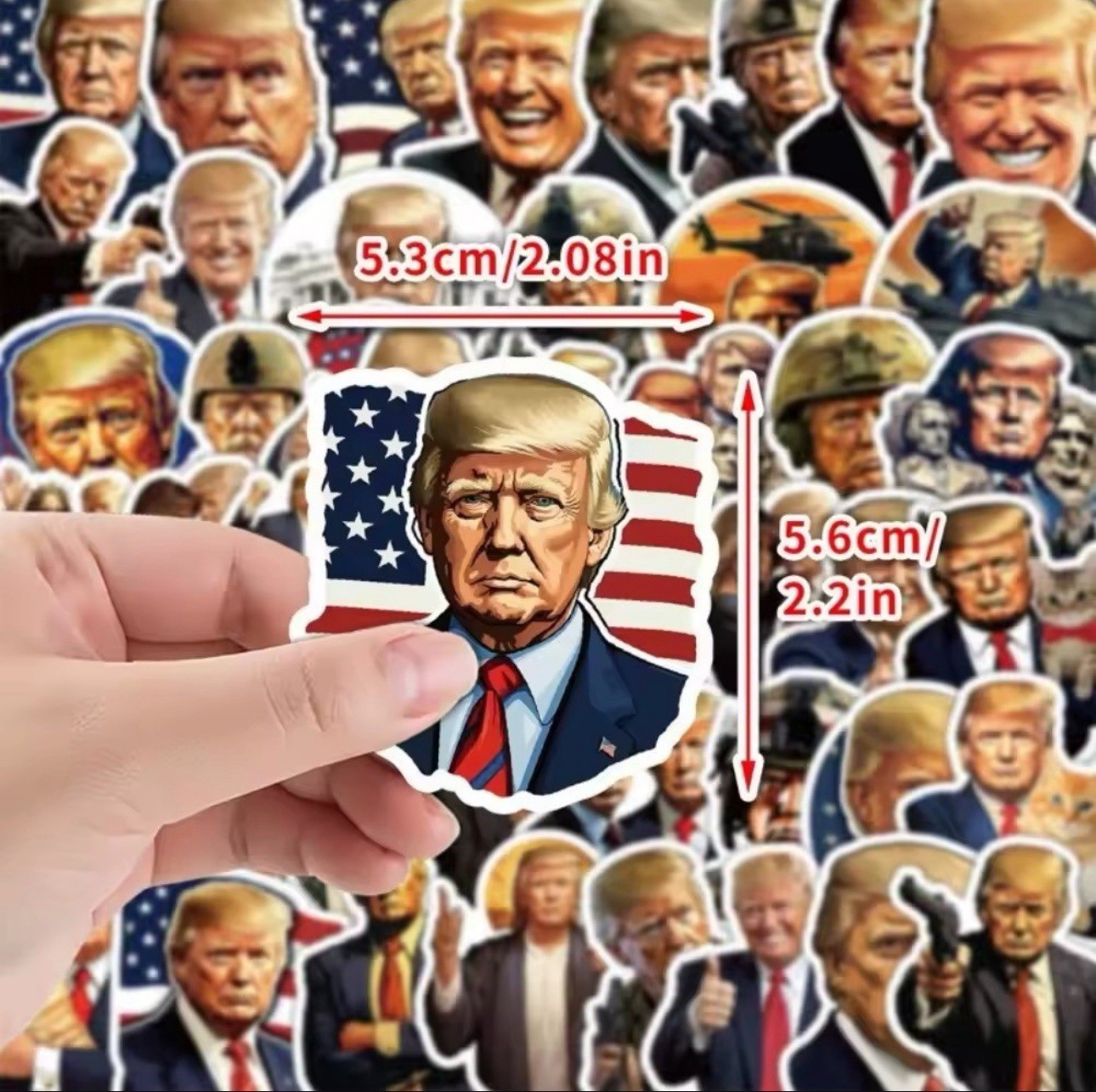 50 PCS FIGHT Donald Trump MAGA AMERICA USA 2025 Sticker Decals 2.5-3.5” LOT T2