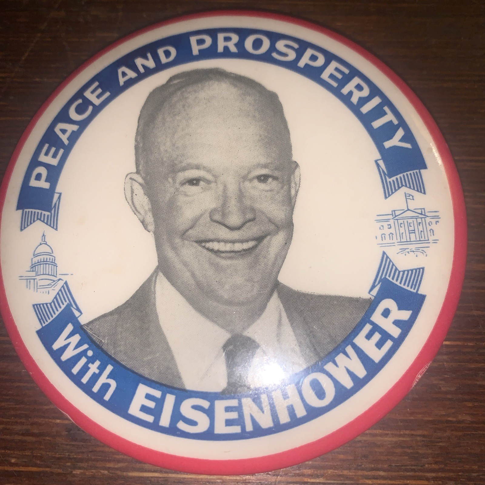 Dwight Eisenhower Ike 3.5 Inch Political Campaign Pinback Button