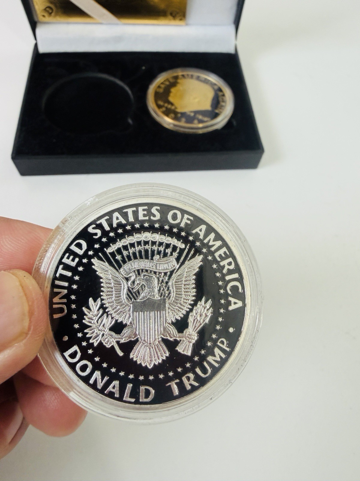 2024 Donald Trump Gold & Silver Plated Proof Coin Set w/ COA Box Limited