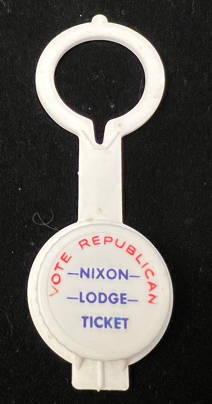 Vintage Vote Republican Nixon Lodge Campaign Soda/Glass Bottle Cover AV2F