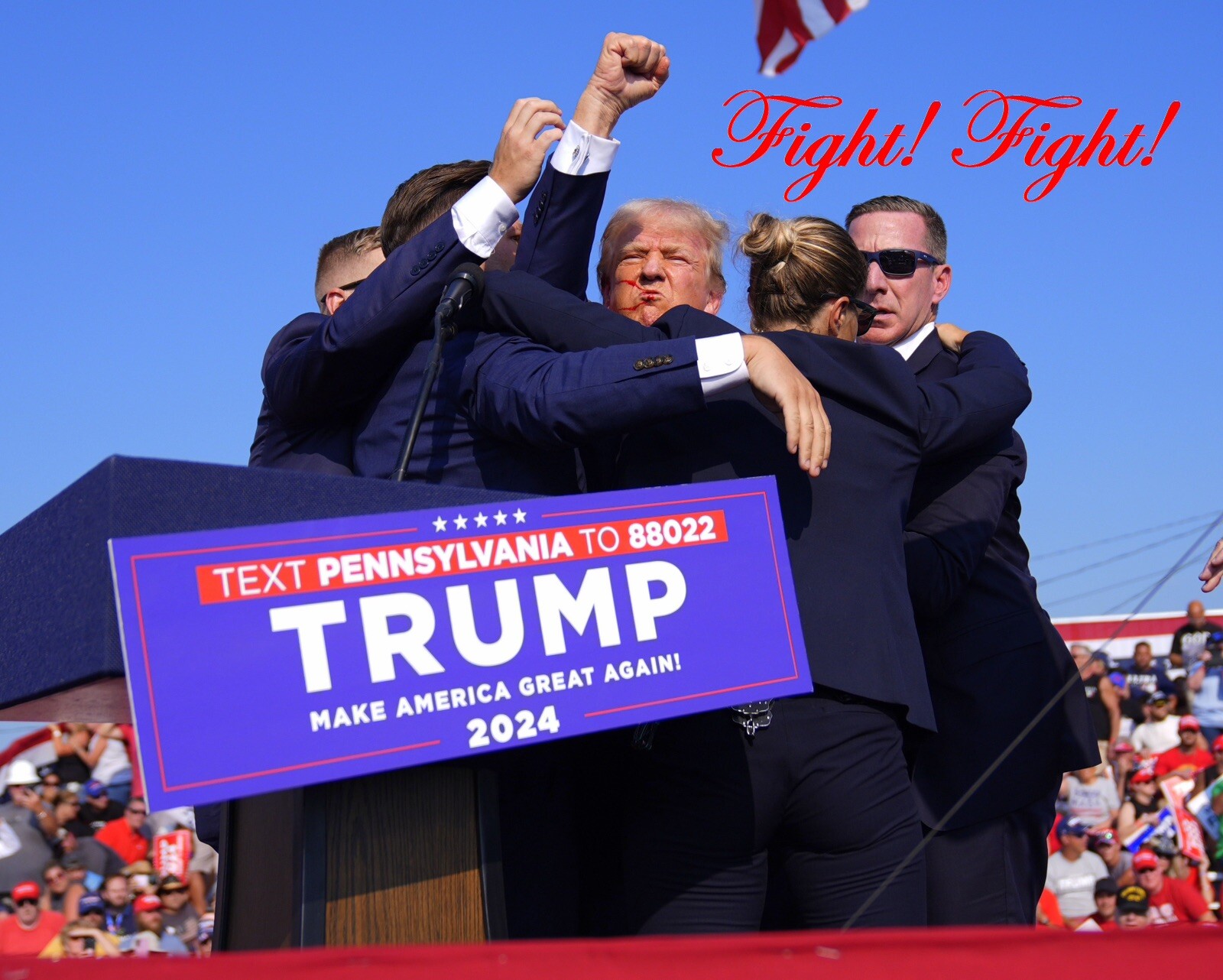 8×10 Photo PRESIDENT DONALD TRUMP Assassination Attempt FIGHT! FIGHT! MAGA USA