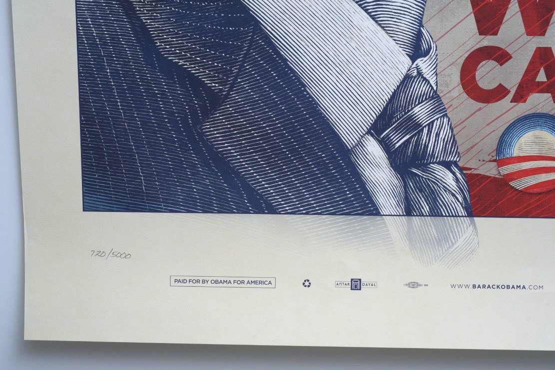 Obama 2008 Campaign Poster, Yes We Can, Antar Dayal, edition of 5000