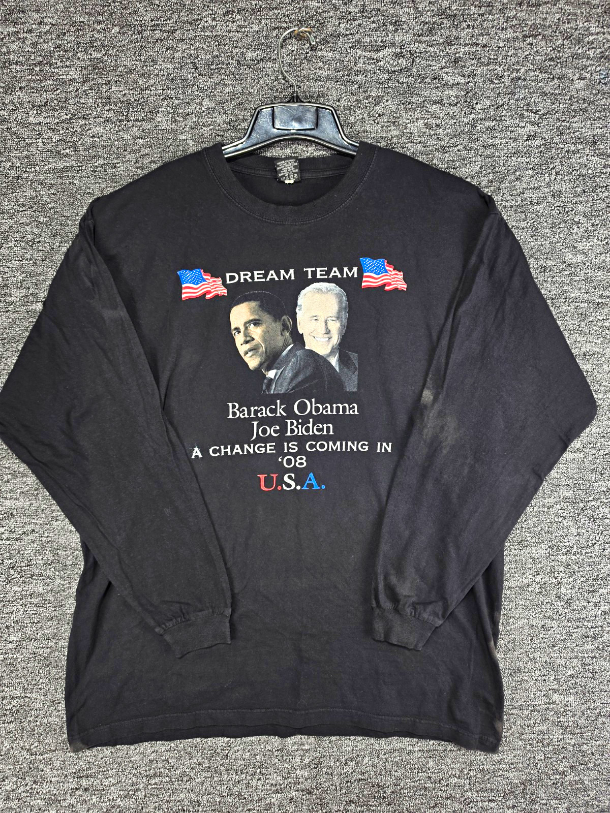Barack Obama 2008 “Yes We Can” Long Sleeve Cotton Shirt USA Political Theme