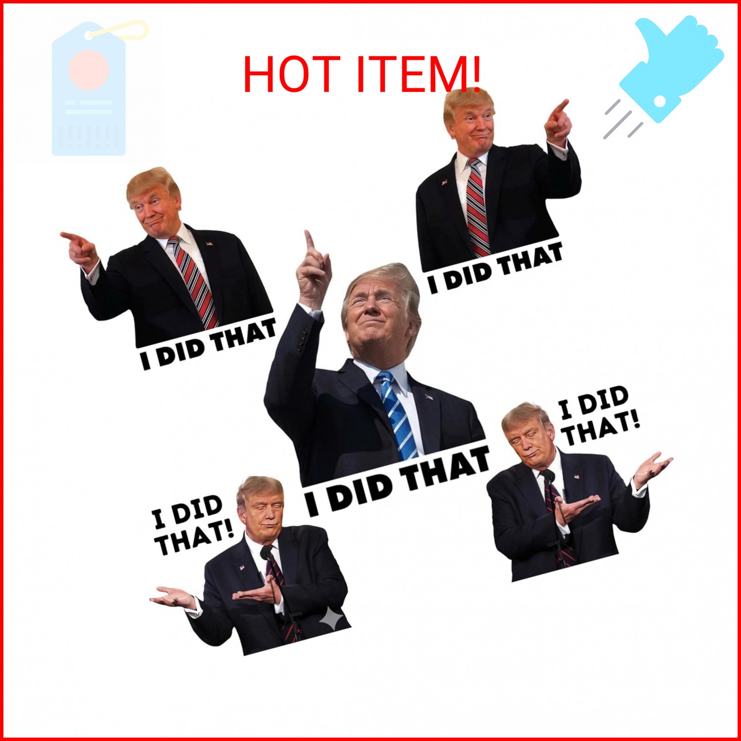 100Pcs Trump i Did that Stickers, Funny I Did that Stickers, Mixed 5 Different P