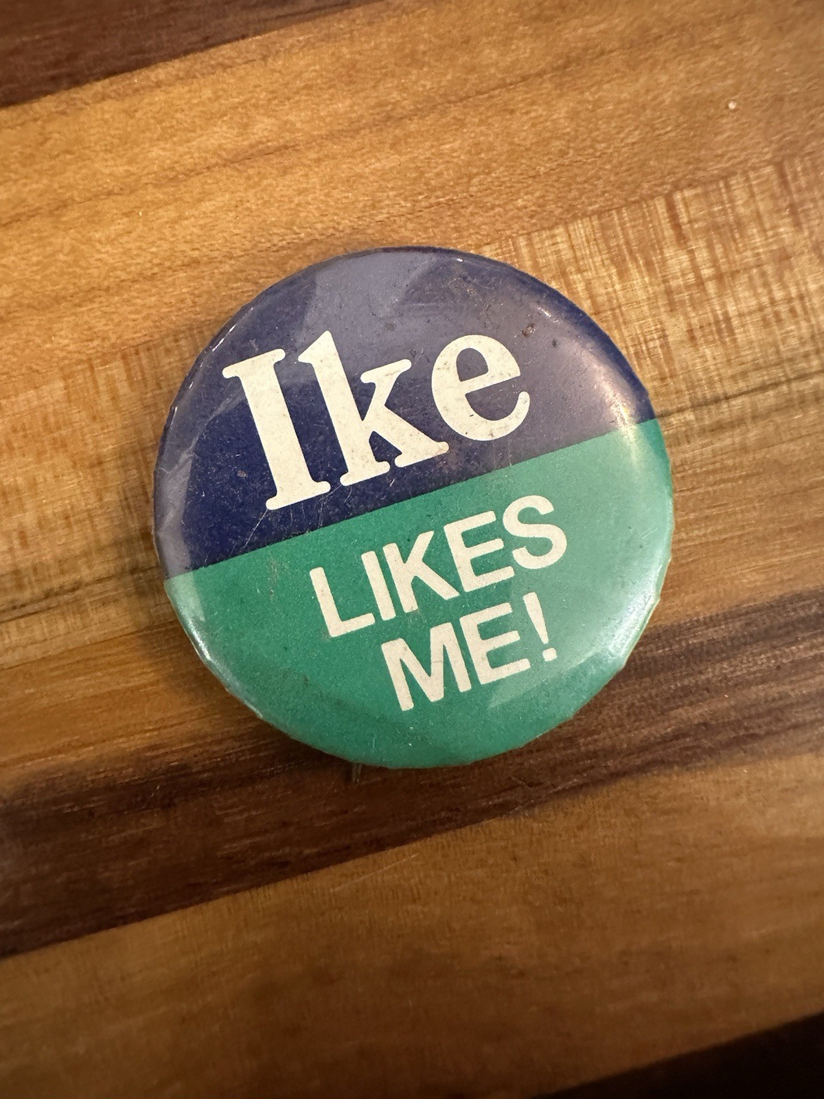 VINTAGE Ike Likes Me Presidential Campaign Political Pin Badge Flair Obscure