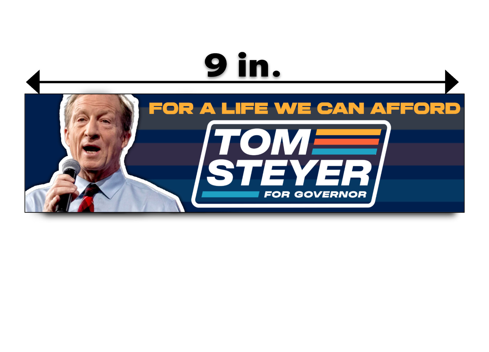 TOM STEYER Governor 2026 Bumper Sticker Decal California Democrat Midterms