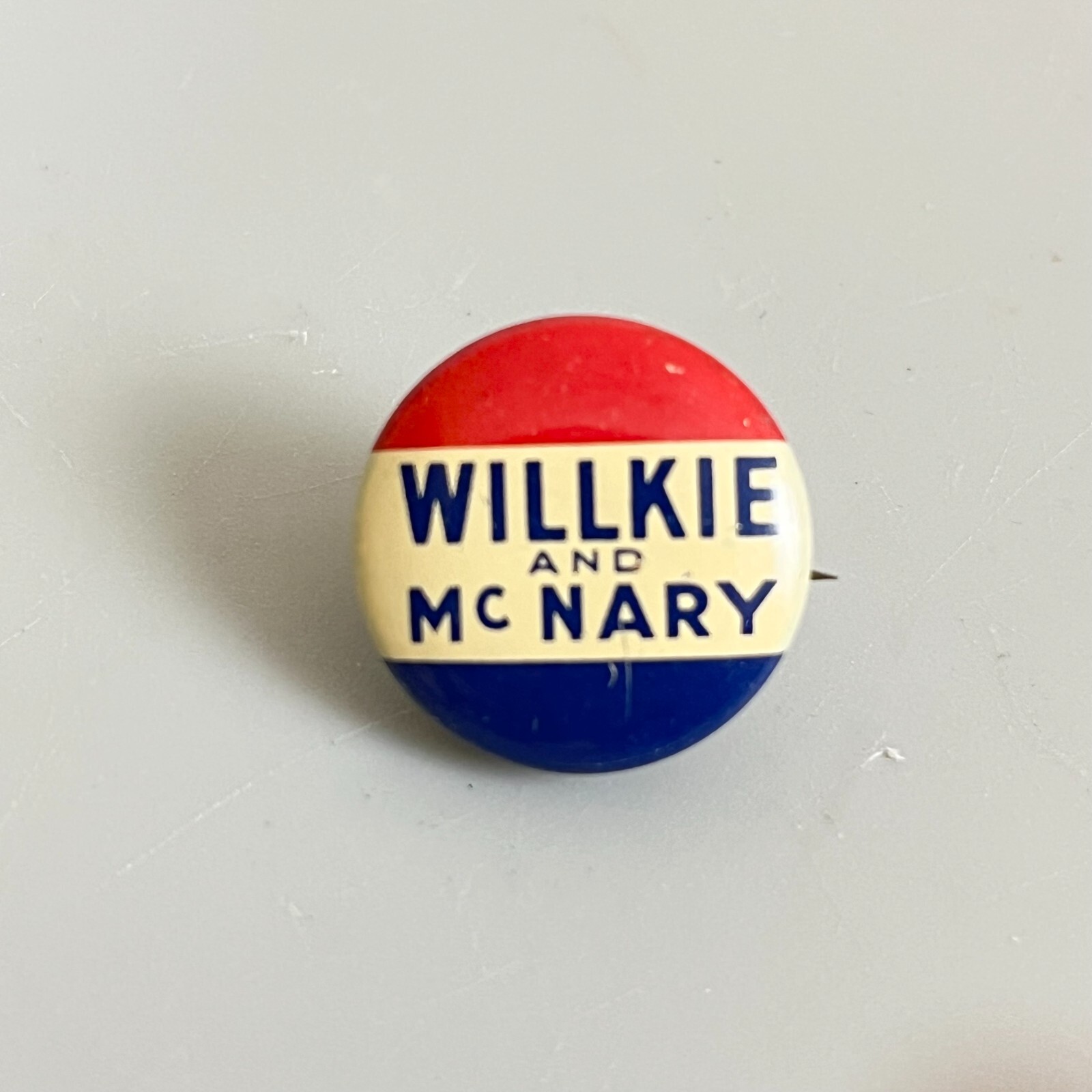 Willkie & McNary 1940 Presidential Campaign Pin Back Button Original Vintage