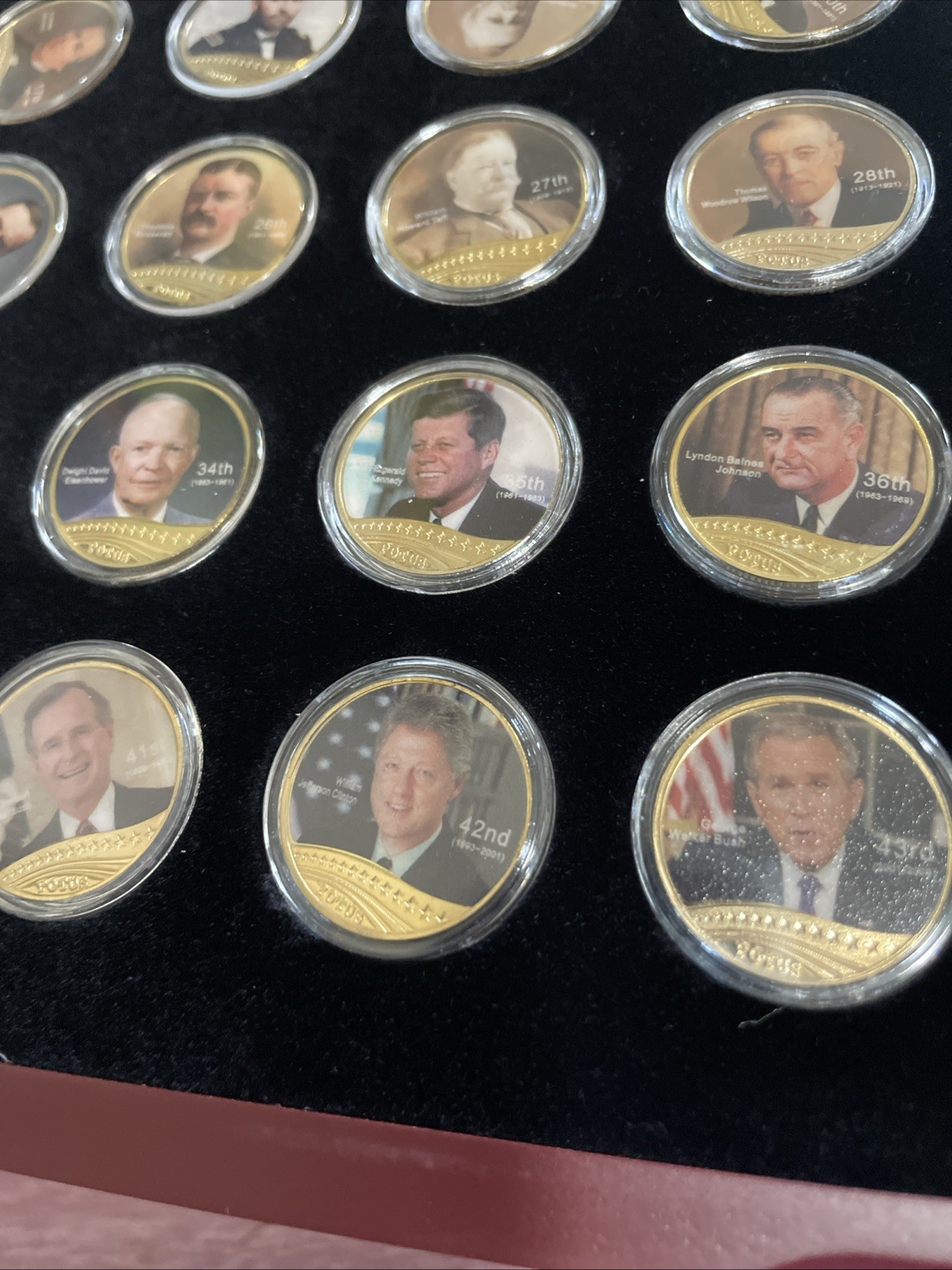 Presidential Commemorative Coin Set Of 46 In Wood Presentation Box