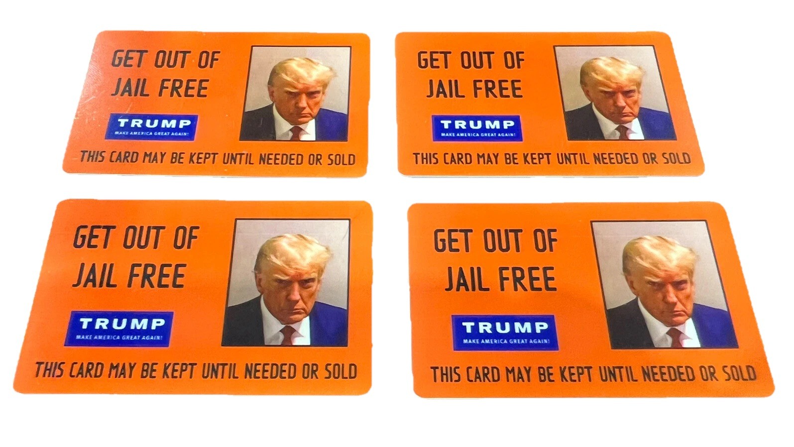 Donald Trump GET OUT OF JAIL FREE ID Card Plastic ID Fulton Mugshot Surrender