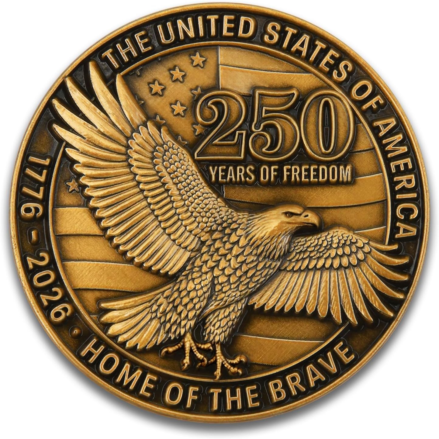 USA 250Th Anniversary Commemorative Zinc Alloy Coin – United States of America L
