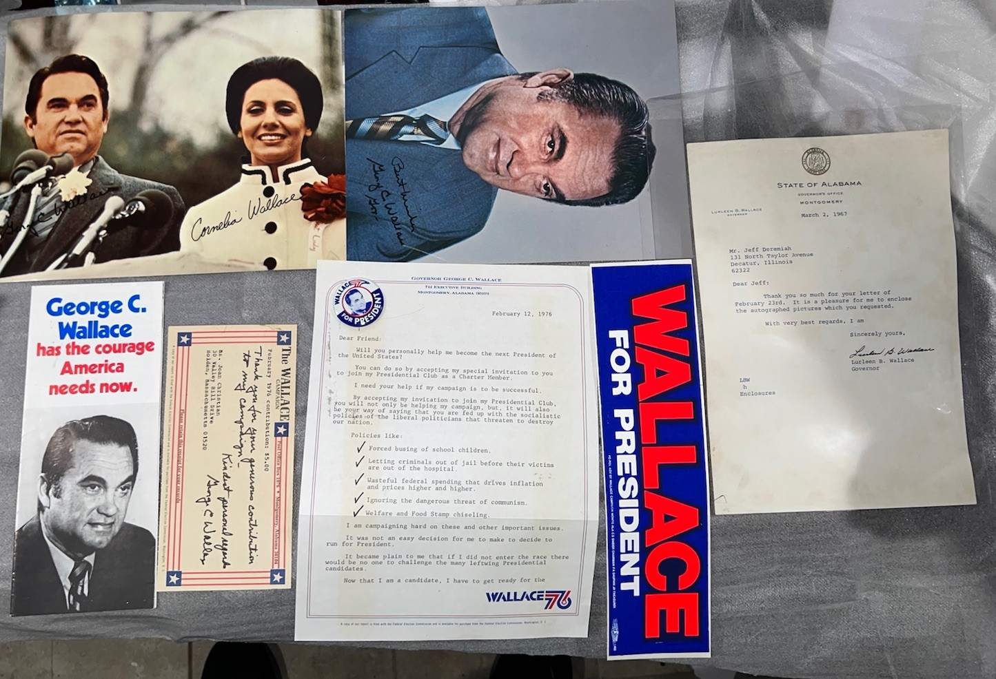 WALLACE PRESIDENT – COLLECTION AUTOGRAPHED PHOTOS 8 ITEMS