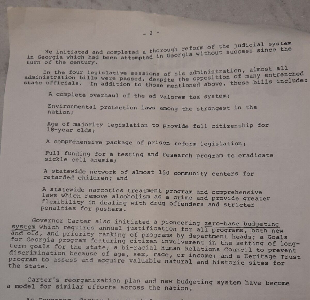 President Jimmy Carter 1976 Election Campaign Early Biography Letter Dec. 1974