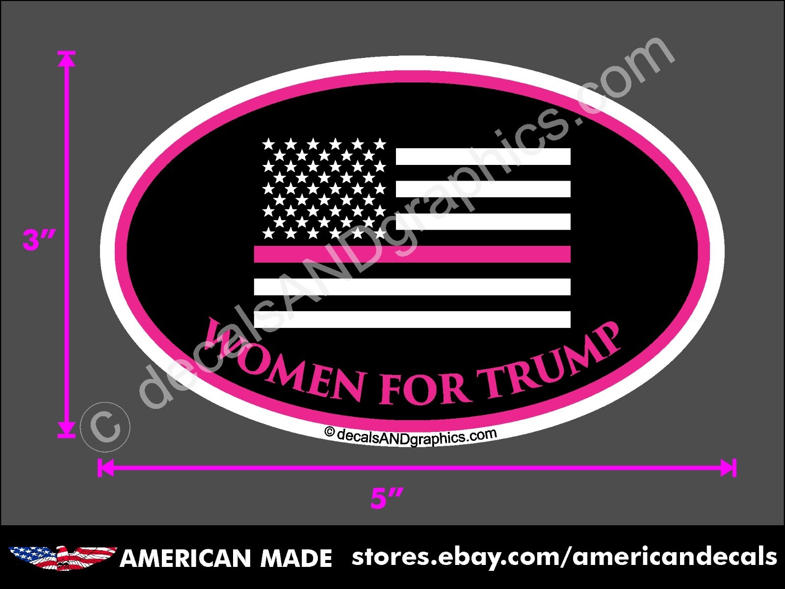 TRUMP 2020 SUPPORT STICKER WOMEN FOR TRUMP AMERICAN FLAG DECAL WINDOW BUMPER