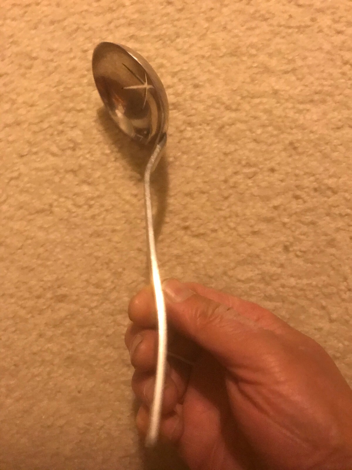 Vtg handmade SILVER PLATED SUGAR SIFTER TEA STRAINER SERVING SPOON LADLE 8.75″L