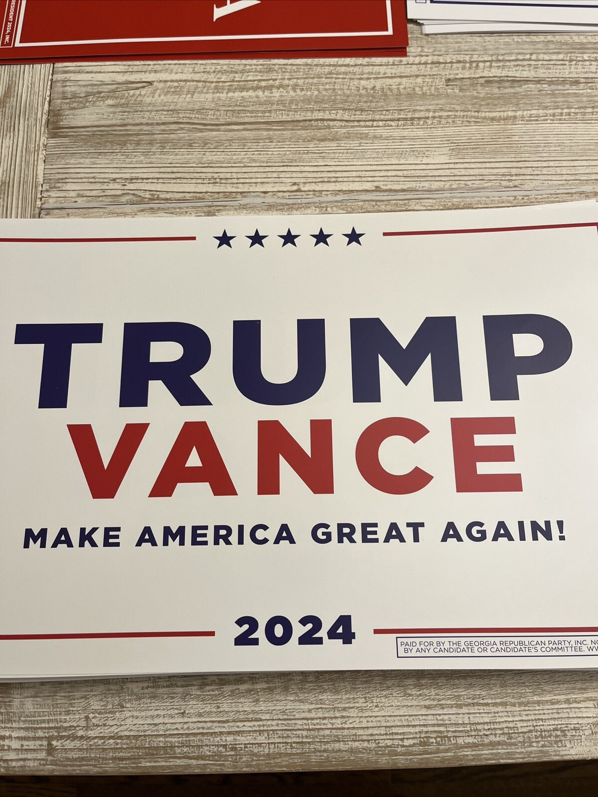 *INAUG SALE* Mix/Match any 2x Trump/Vance Official Campaign Placard Rally Signs