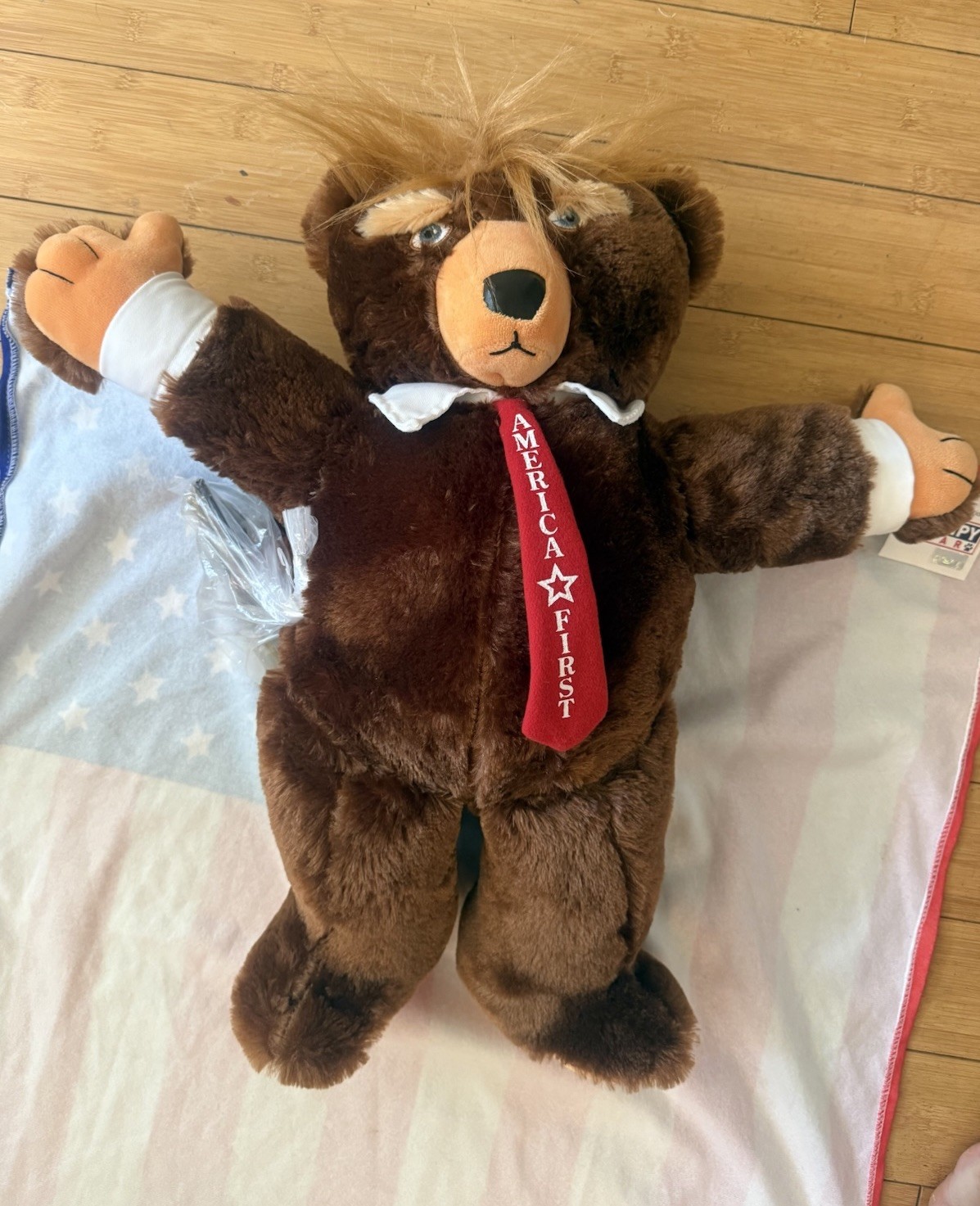 Donald Trump Trumpy Teddy Bear Original Authentic Deluxe 22″ Plush Flag