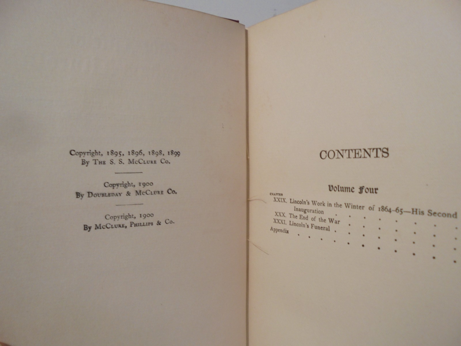 1900 Ida Tarbell “THE LIFE OF ABRAHAM LINCOLN” 1st Editons Entire 4 Volume Set