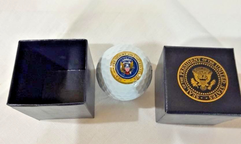 Donald Trump White House Golf Ball with Presidential Seal and Signature Gift Box