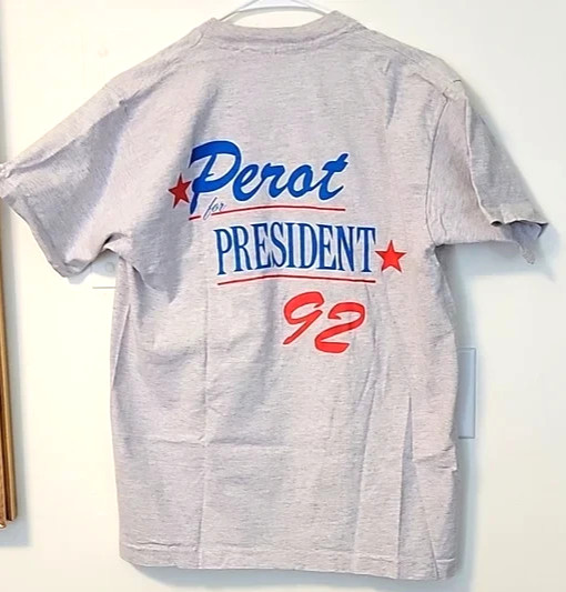 Vintage 1992 Ross Perot for President Campaign Single Stitch Large Shirt Clinton