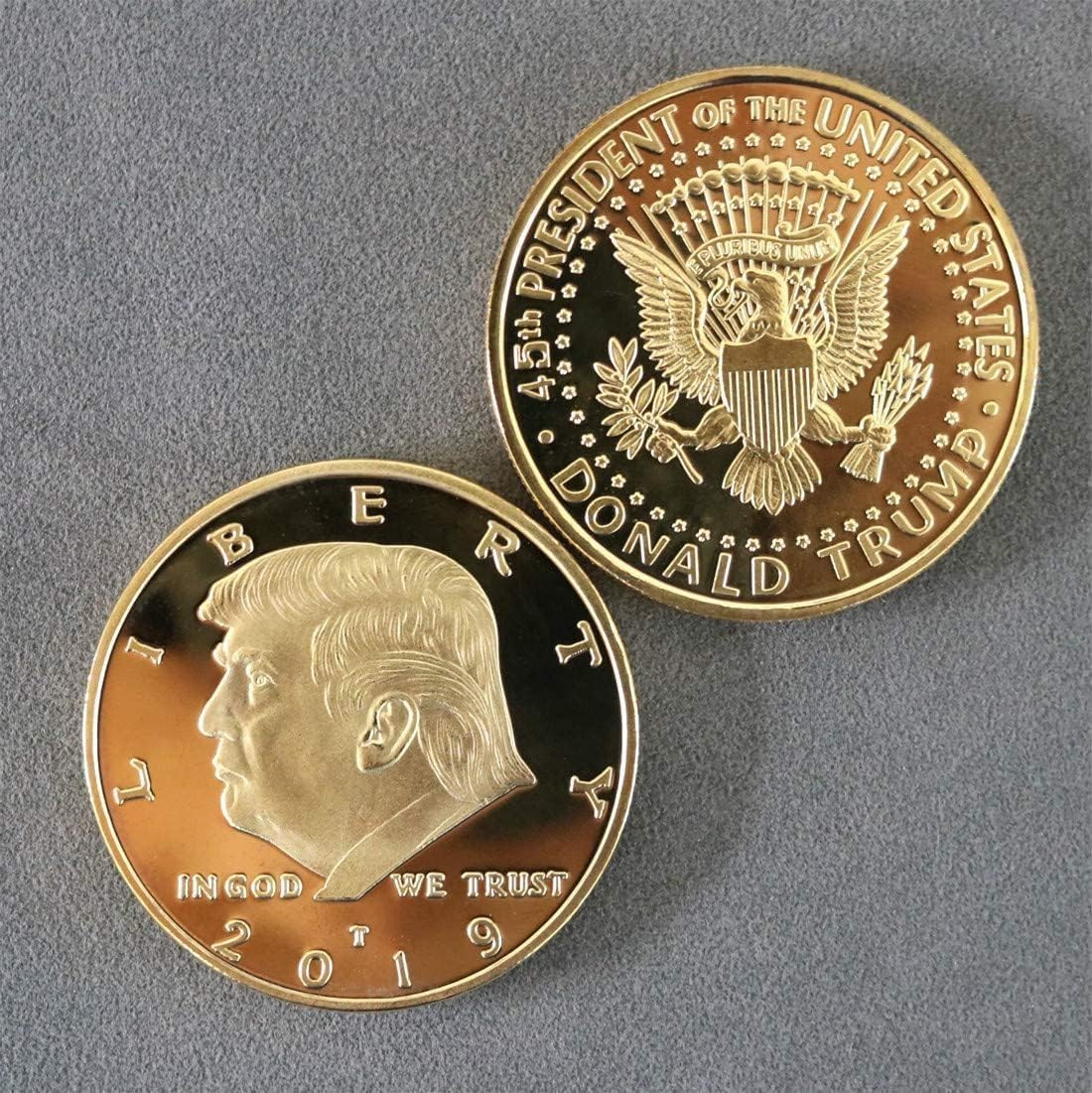 Paquete de 10 monedas conmemorativas del presidente Donald Trump chapadas en oro