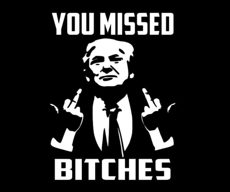 Trump – You Missed- 6″x5.25″ vinyl decal – white