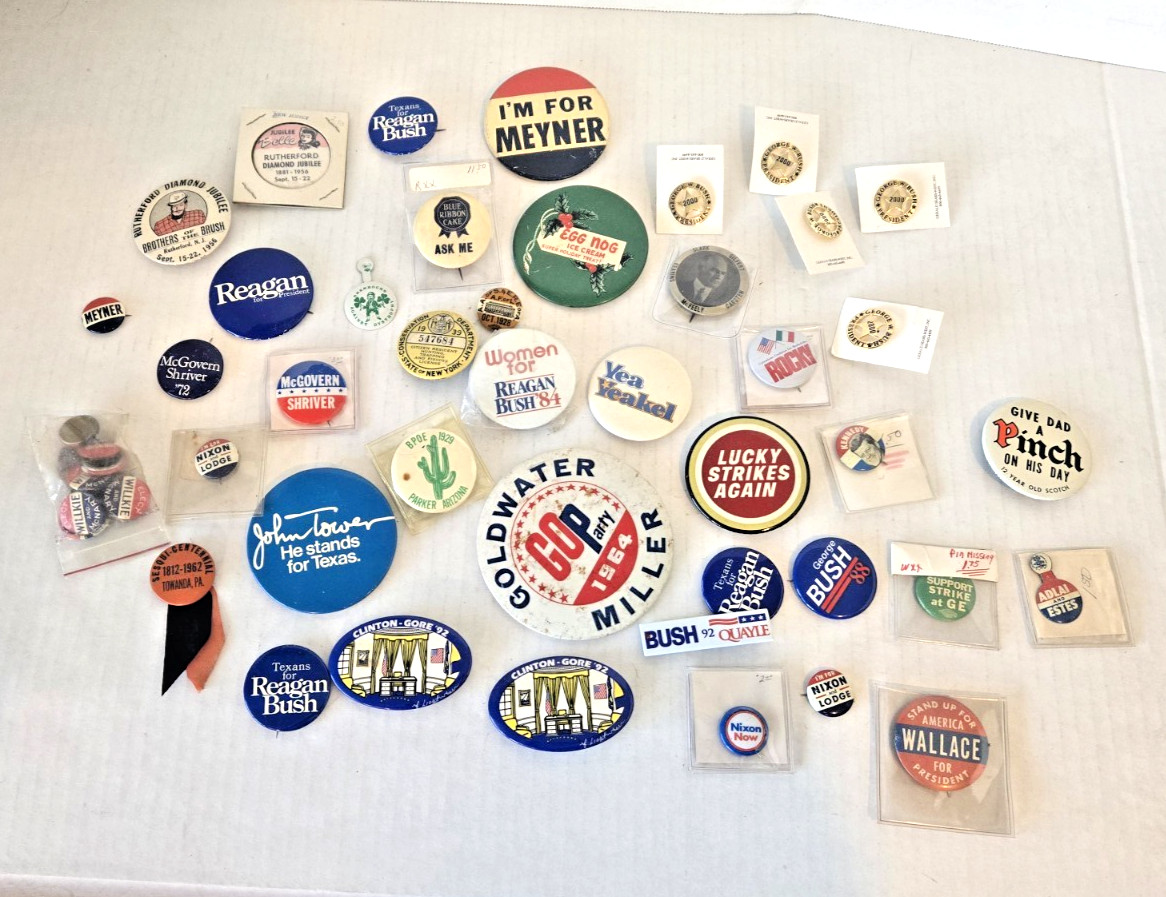 KENNEDY / NIXON / REAGAN / BUSH / CLINTON / GORE / POLITICAL BUTTONS OTHER LOT Q