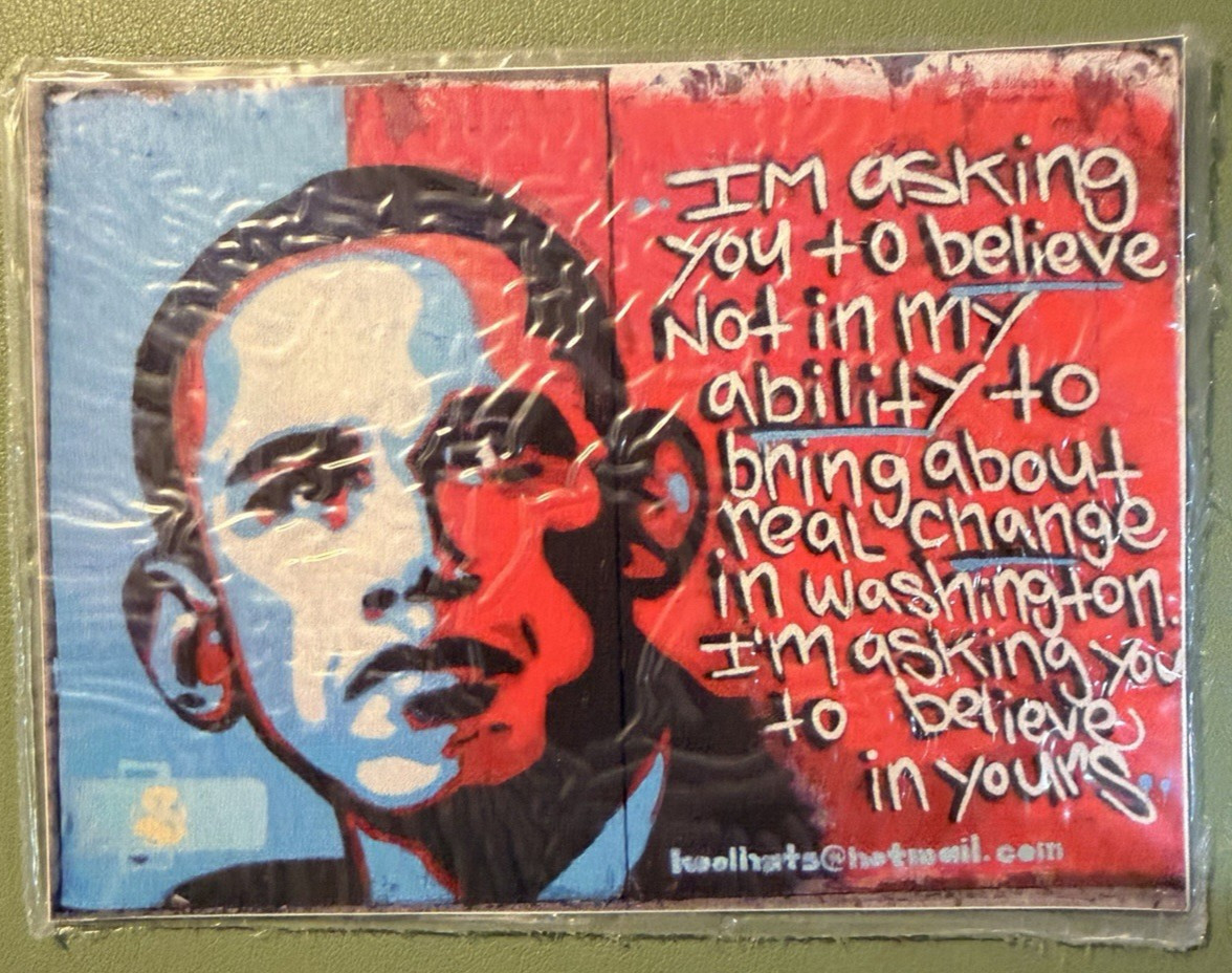 Lot of 2 – OBAMA FOR PRESIDENT 4” x 5” MAGNETS RARE