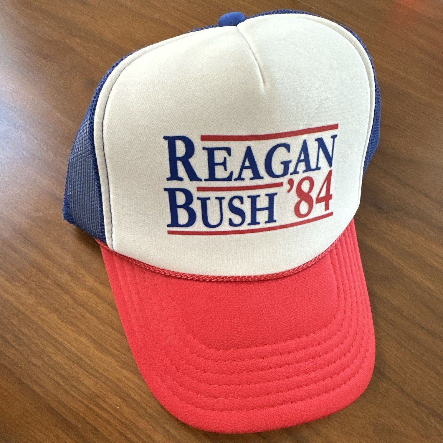 OTTO Collection Reagan Bush ’84 1984 Trucker Snapback Hat, Polyester