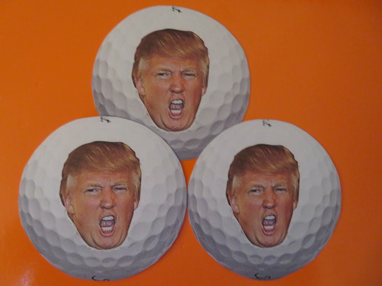 DONALD TRUMP – GOLF BALL FACE, PRESIDENTIAL 2021, STICKERS – LOT OF THREE (3)