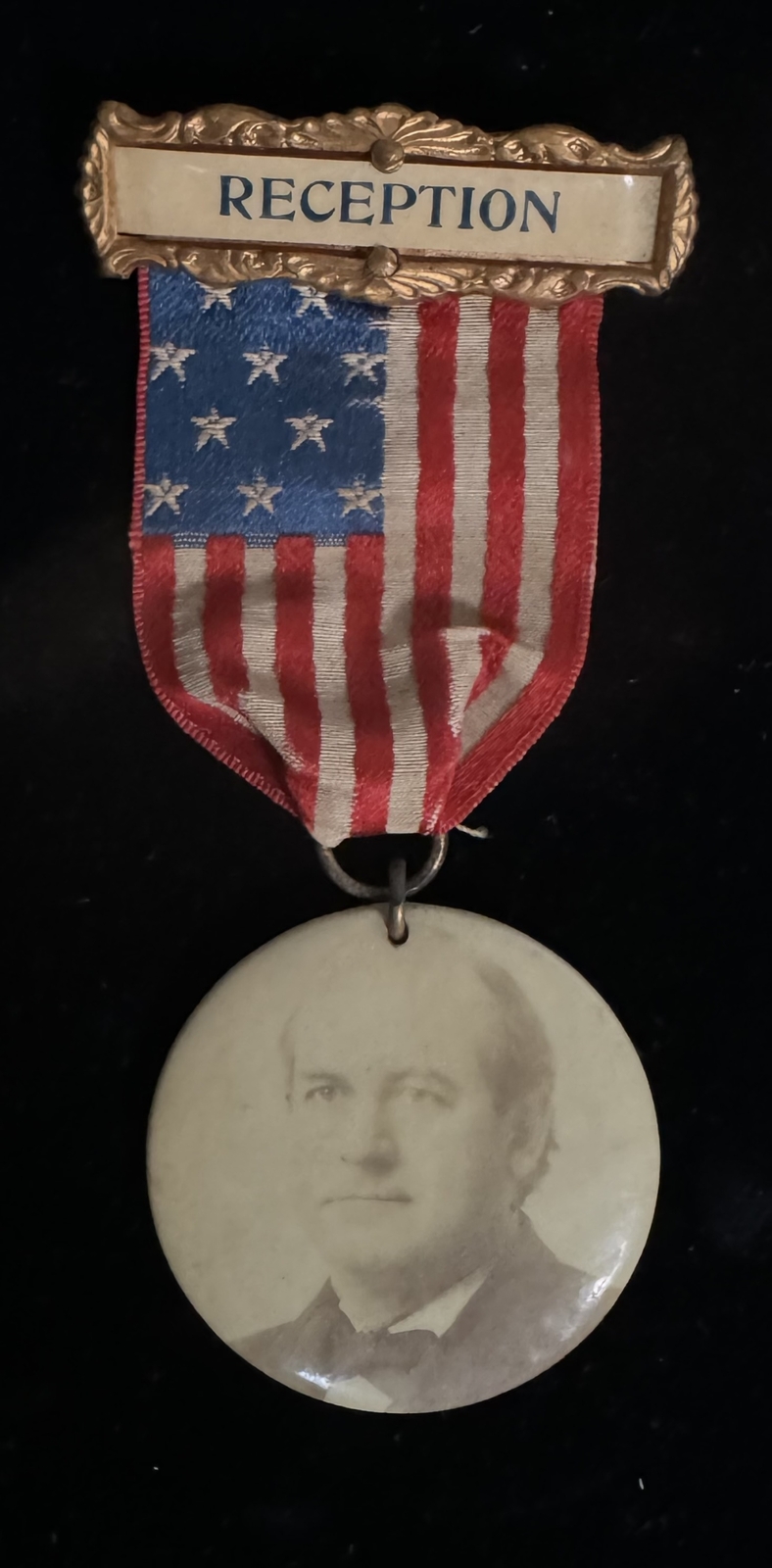 1906 WILLIAM JENNINGS BRYAN 2″ X 4″ RIBBON W/CELLULOID (2 SIDED)-COOL MESSAGE!
