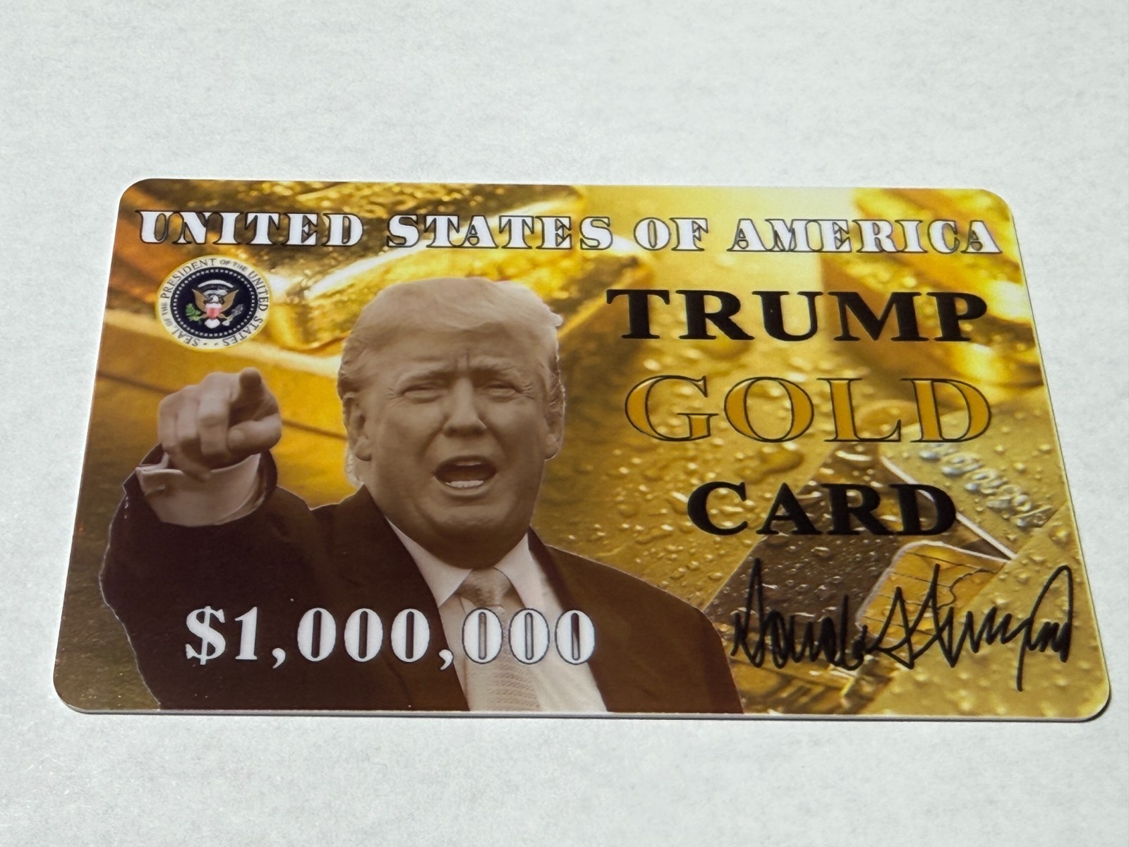 NEW 5 Card Lot Trump Gold Green Race Jail White Plastic ICE MAGA Funny Gift