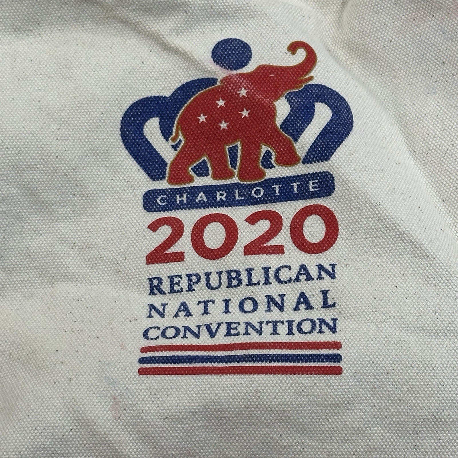 2020 Republican National Convention Charlotte Canvas Tote Bag Red White GOP