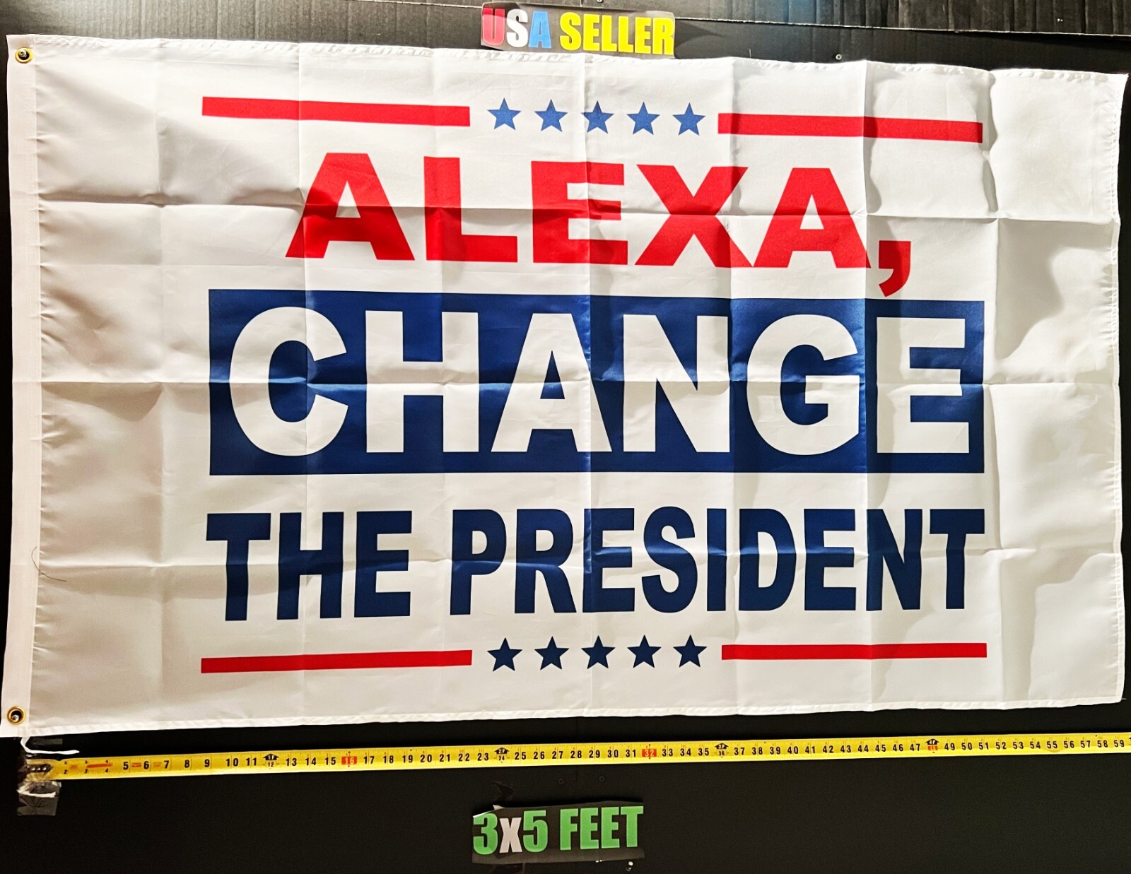 Political Flag FREE SHIPPING Alexa Change The President Trump W USA Sign 3×5′